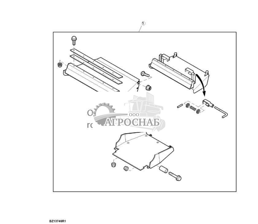 Навесное оборудование, желоб для травы 